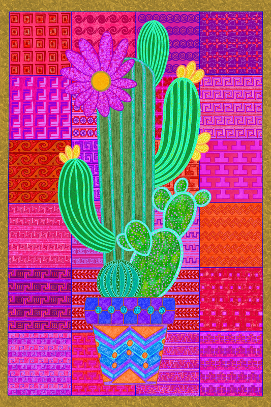 Blooming Desert Mosaic - Contemporary Fine Art Print