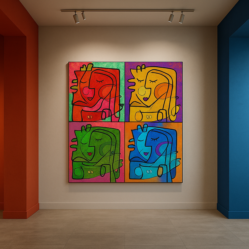 Four Moods in Line - Contemporary Fine Art Print