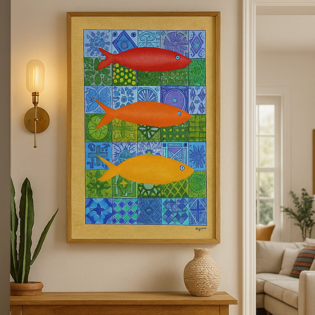 Tiled Streamed Trio - Contemporary Fine Art Print