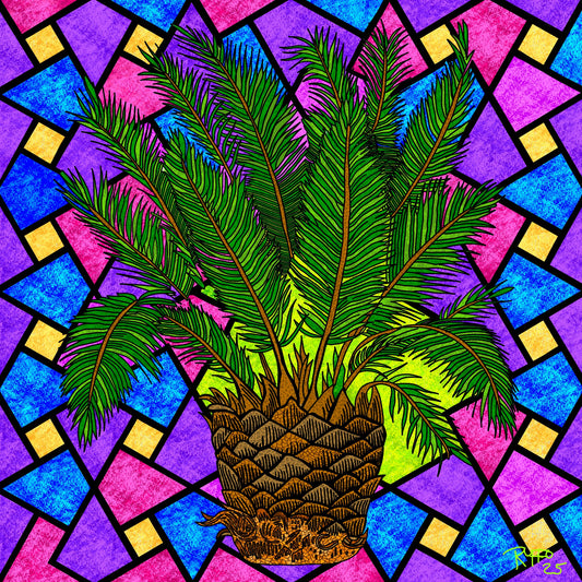 Radiant Cycad Reverie - Contemporary Fine Art Print