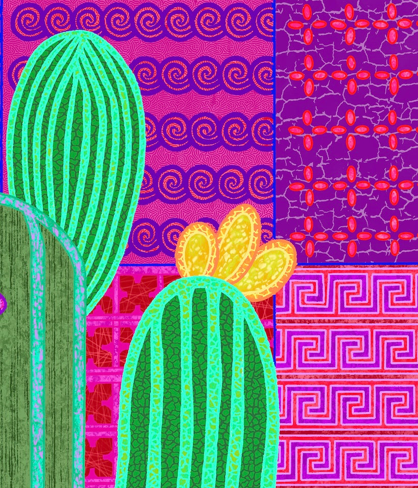 Blooming Desert Mosaic - Contemporary Fine Art Print