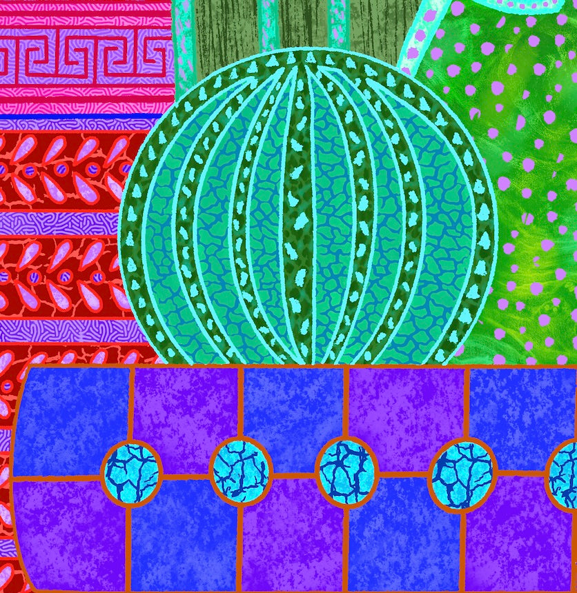Blooming Desert Mosaic - Contemporary Fine Art Print