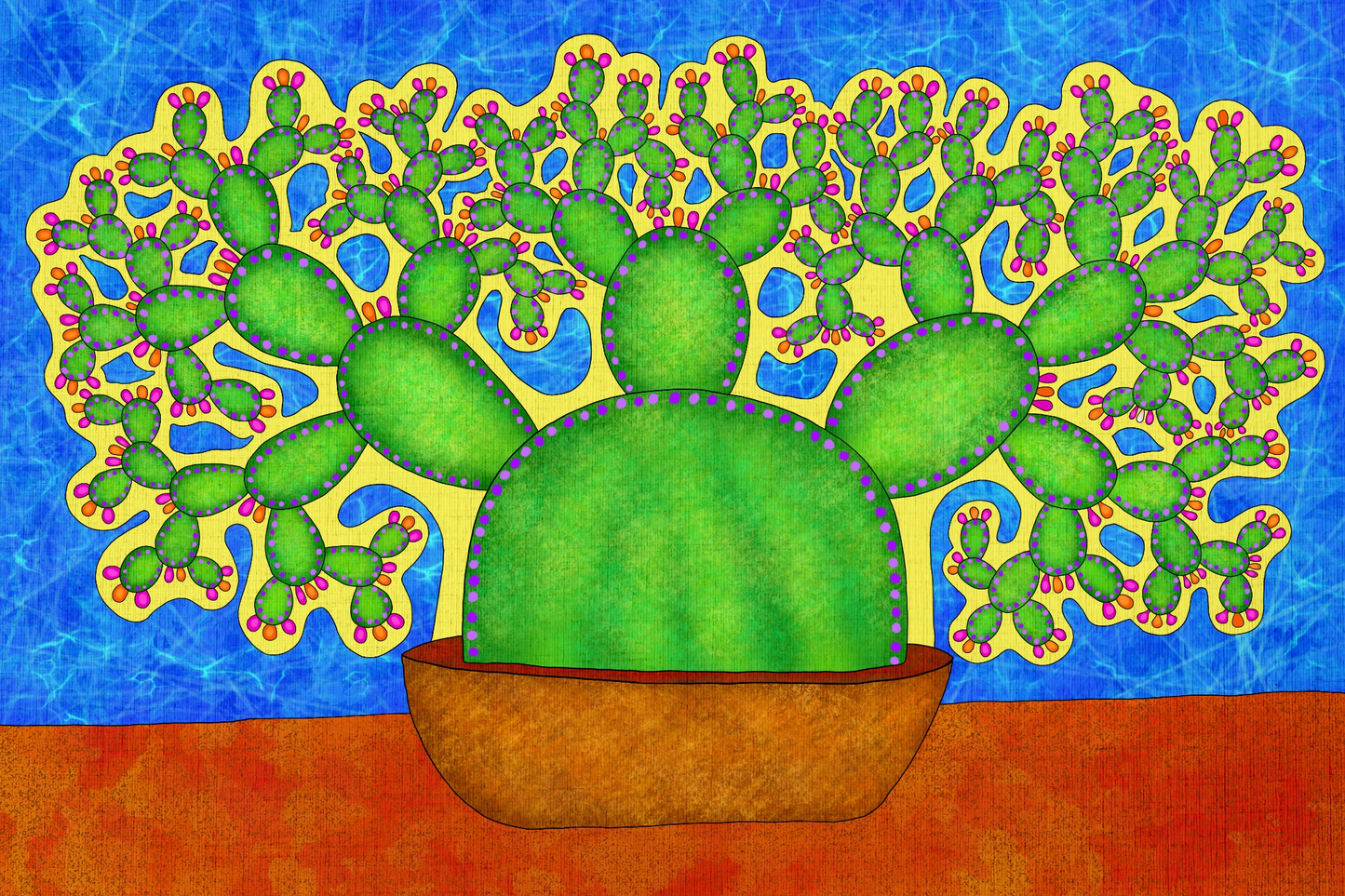 Cactus Blooming Upwards