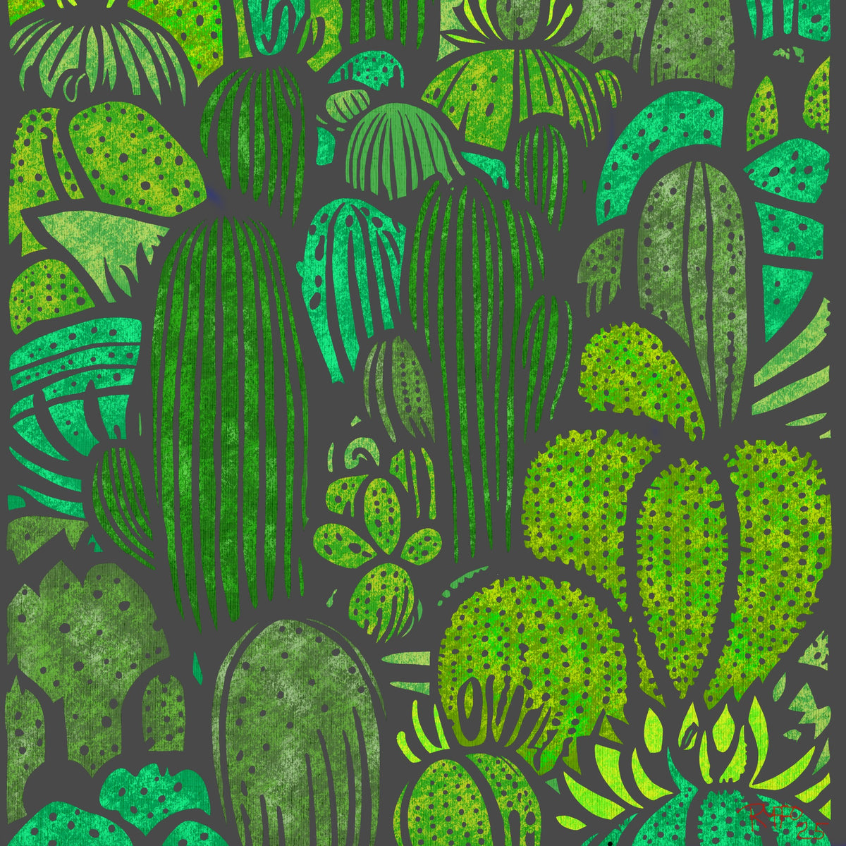 Mezcla de cactus - Impresión de bellas artes contemporánea