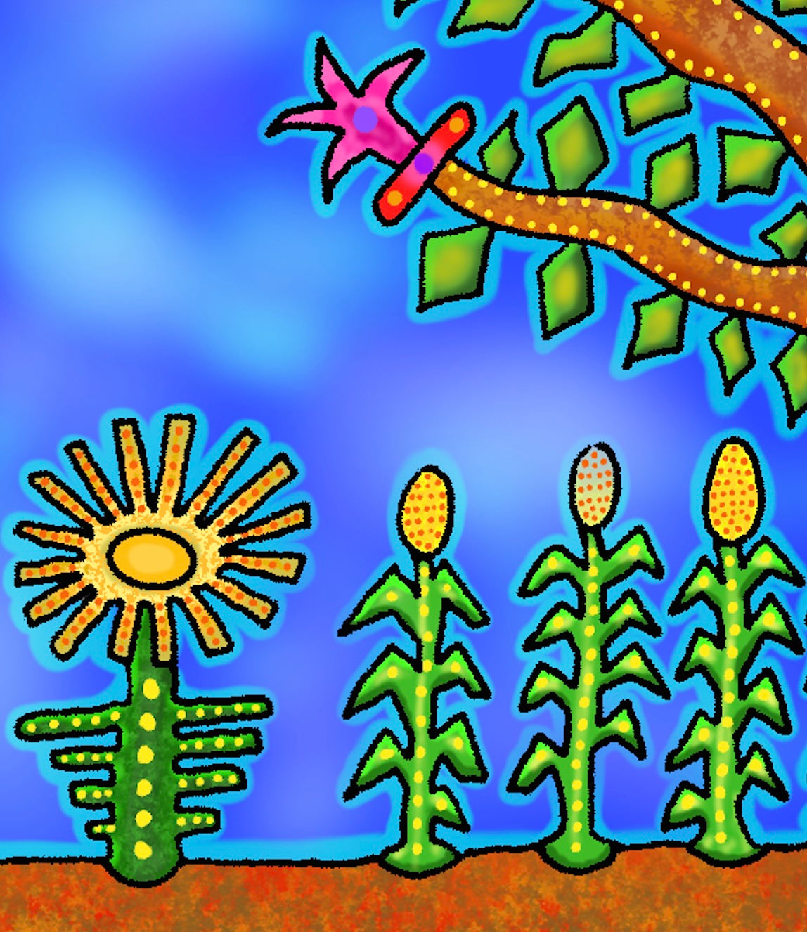 Huichol Tree - Contemporary Fine Art Print