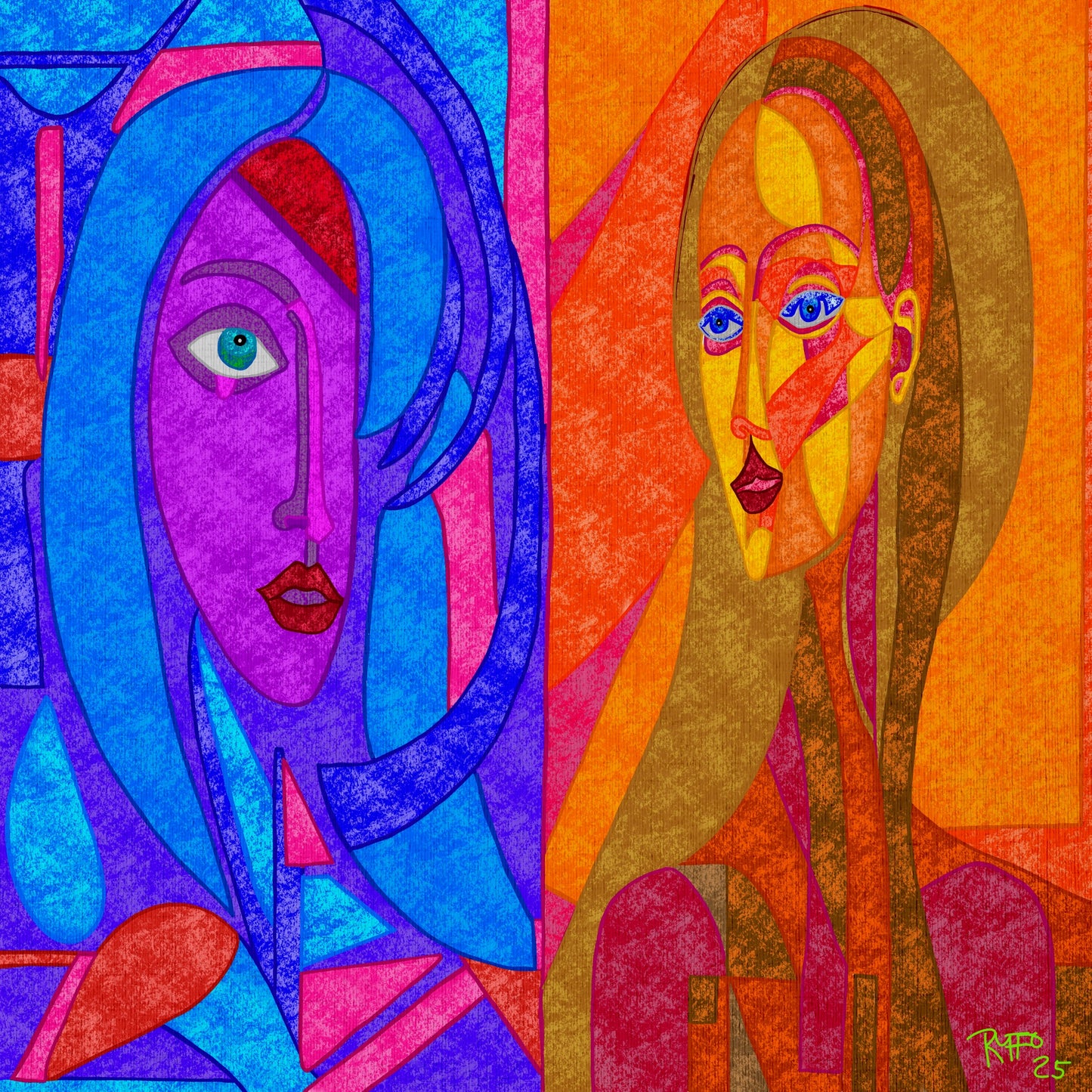 Two Voices in Color - Contemporary Fine Art Print